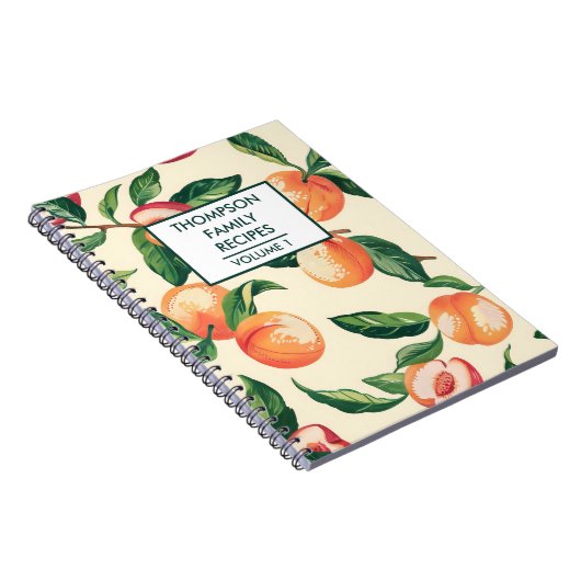 Perziken gepersonaliseerd recept notitieboek (Rechterzijde)
