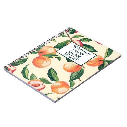 Perziken gepersonaliseerd recept notitieboek (Linkerzijde)