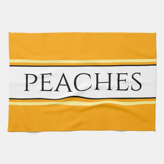 PERZIKEN Heldere  Goudgeel Witte Strepen Theedoek (Horizontaal)