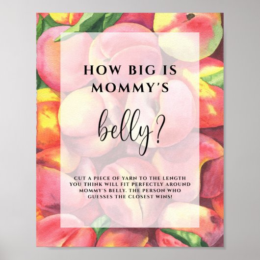 Perziken - hoe groot is mama's buik spelposter poster (Voorkant)
