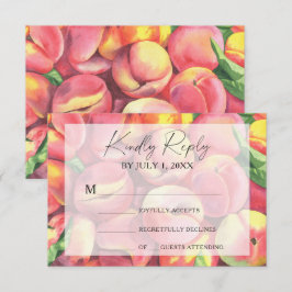 Perziken - Huwelijk RSVP Kaart