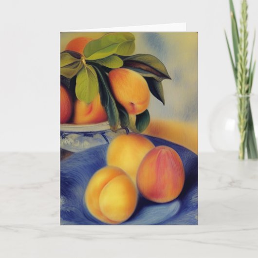 Perziken in Blue Bowl Kaart (Voorkant)