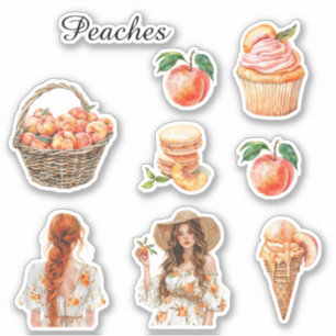 Perziken in een Mand Sticker