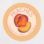 Perziken in het thuisconservenblikveld van perzike labels (Design 2)