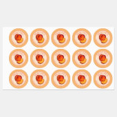 Perziken in het thuisconservenblikveld van perzike labels (Vel)