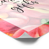 Perziken - kaarten en geschenken baby shower poste poster (Hoek)