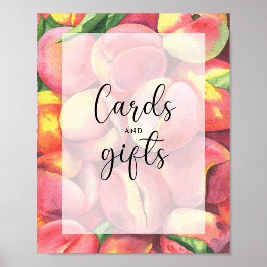 Perziken - kaarten en geschenken baby shower poste poster (Voorkant)