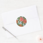 Perziken met lichtblauwe bruid & bruidegom sticker (Envelop)