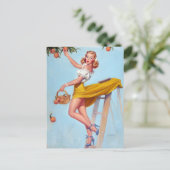 Perziken omhoog briefkaart (Staand voorkant)