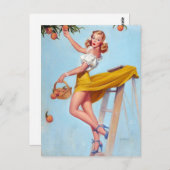 Perziken omhoog briefkaart (Voorkant / Achterkant)