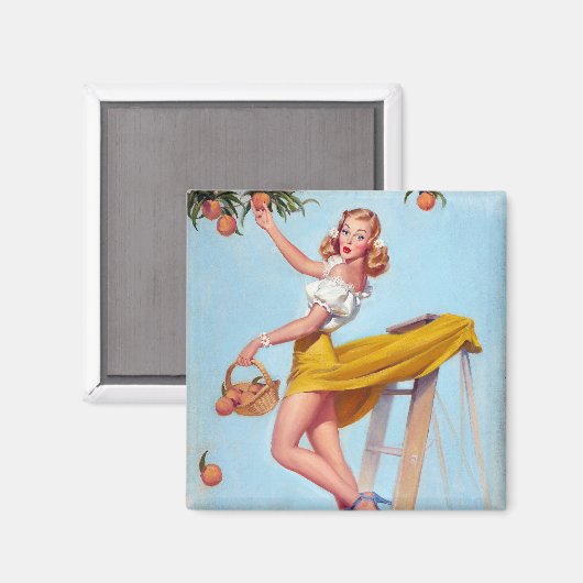 Perziken omhoog magneet (Voorkant / Achterkant)