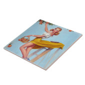 Perziken omhoog tegeltje (Zijkant)