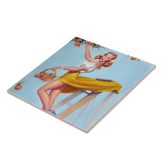 Perziken omhoog tegeltje (Zijkant)