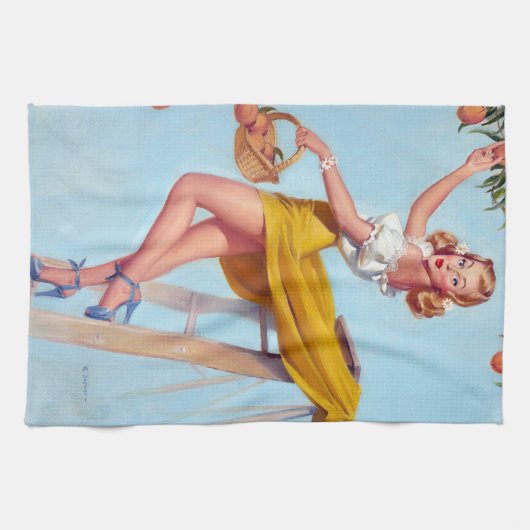 Perziken omhoog theedoek (Horizontaal)