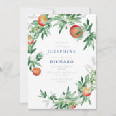 Perziken, ontwerp van de waterverf, voor bruiloft  kaart (Voorkant)