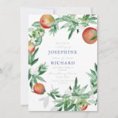 Perziken, ontwerp van de waterverf, voor huwelijks kaart (Voorkant)