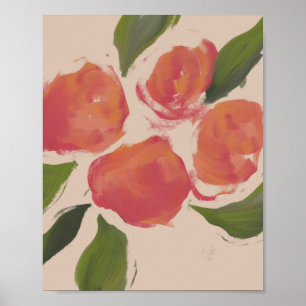 Perziken op beige poster