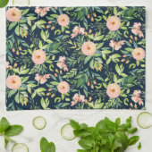 Perziken op Dark Blue Kitchen Towel Theedoek (Gevouwen)