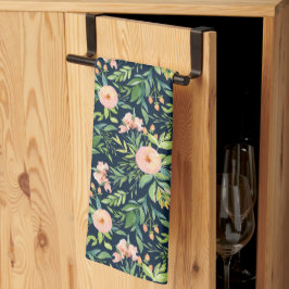 Perziken op Dark Blue Kitchen Towel Theedoek