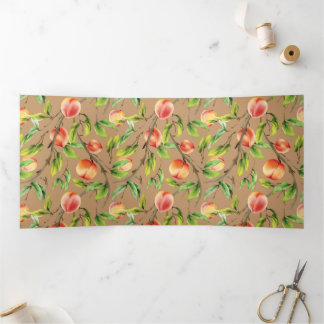 Perziken op de boom drieluik kaart