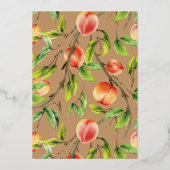 Perziken op de boom folie uitnodiging (Achterkant)