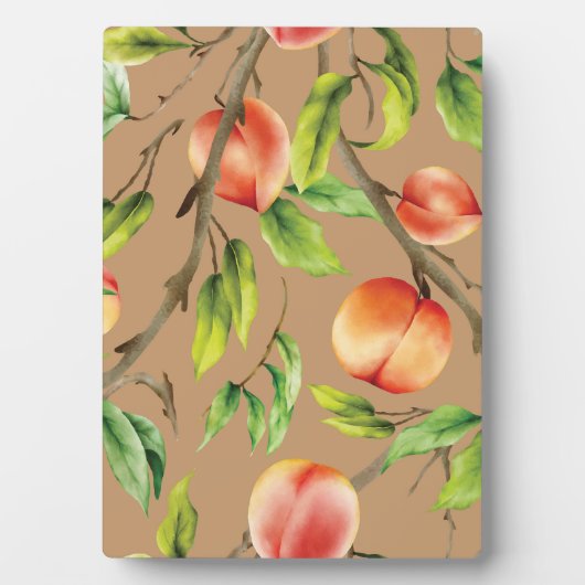 Perziken op de boom fotoplaat (voorkant)