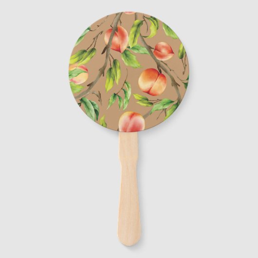 Perziken op de boom handwaaier (Voorkant)