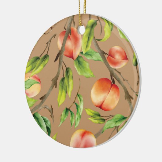 Perziken op de boom keramisch ornament (Links)