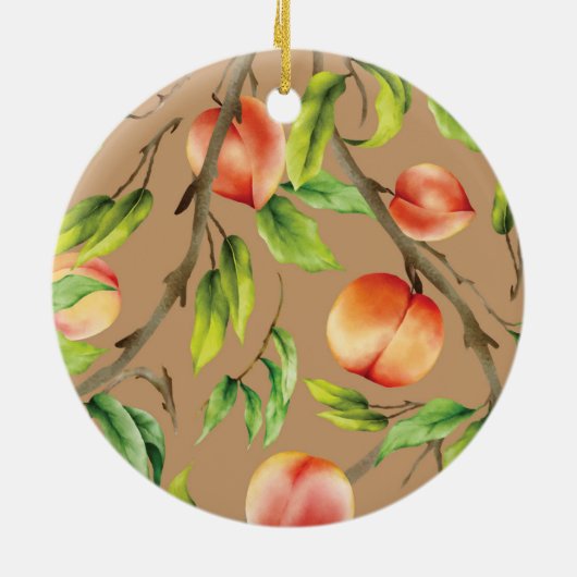 Perziken op de boom keramisch ornament (Achterkant)