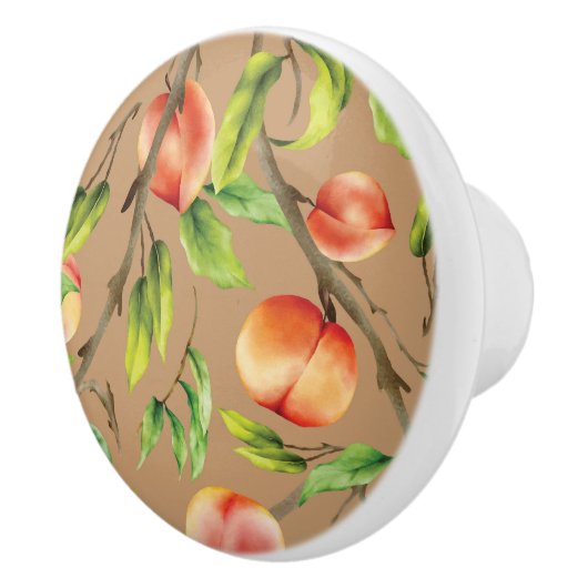 Perziken op de boom keramische knop (Rechts)