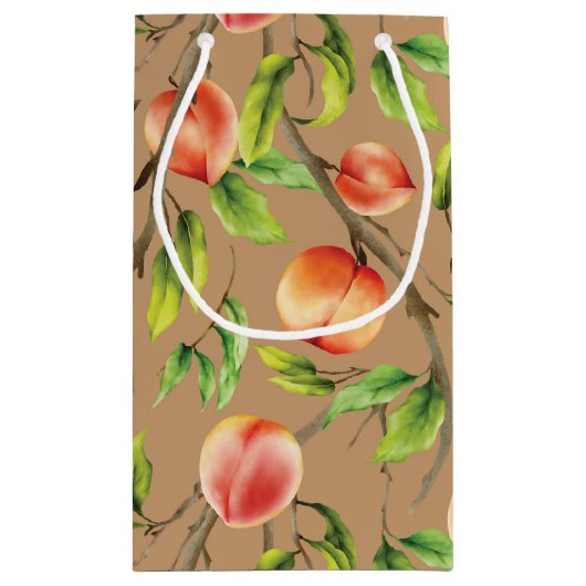 Perziken op de boom klein cadeauzakje (Achterkant)