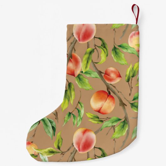 Perziken op de boom kleine kerstsok (Achterkant)