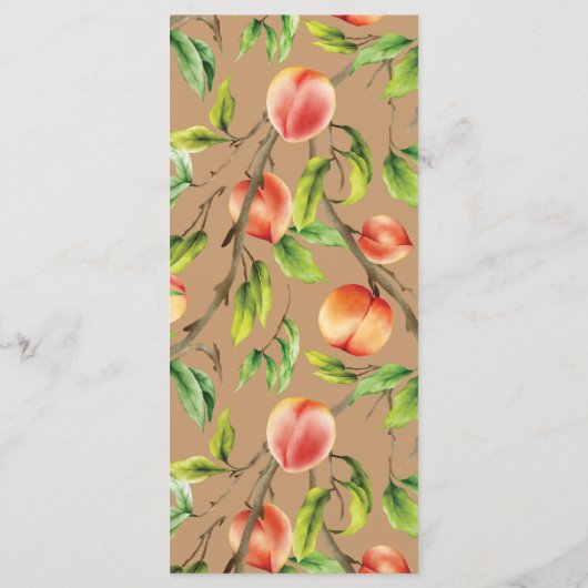 Perziken op de boom menu (Achterkant)