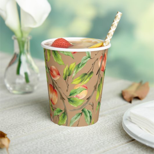 Perziken op de boom papieren bekers (Insitu)