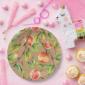 Perziken op de boom papieren bordje (Feest)