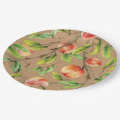 Perziken op de boom papieren bordje (Gekanteld)