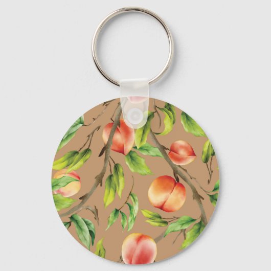 Perziken op de boom sleutelhanger (Achterkant)