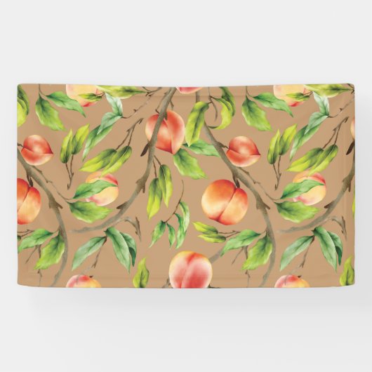 Perziken op de boom spandoek (Horizontaal)