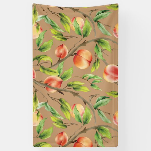 Perziken op de boom spandoek (Verticaal)