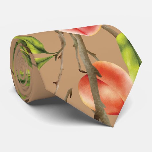 Perziken op de boom stropdas (Opgerold)