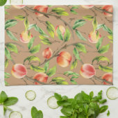 Perziken op de boom theedoek (Gevouwen)