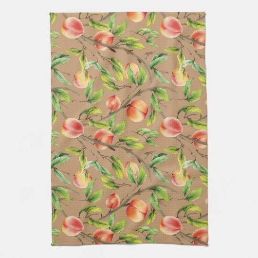 Perziken op de boom theedoek (Verticaal)