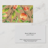 Perziken op de boom visitekaartje (Voorkant / Achterkant)