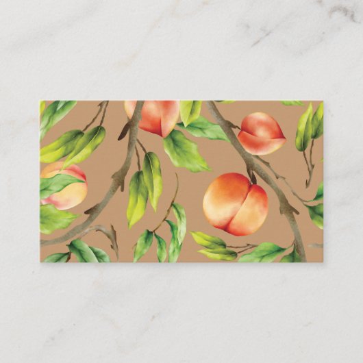 Perziken op de boom visitekaartje (Voorkant)