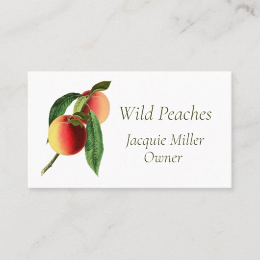 Perziken op een Branch Visitekaartje (Voorkant)