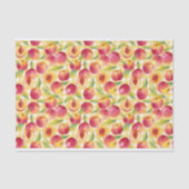 perziken op een gele achtergrond van gingham tissuepapier (Voorkant)