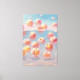 Perziken op Gespannen Canvas Print
