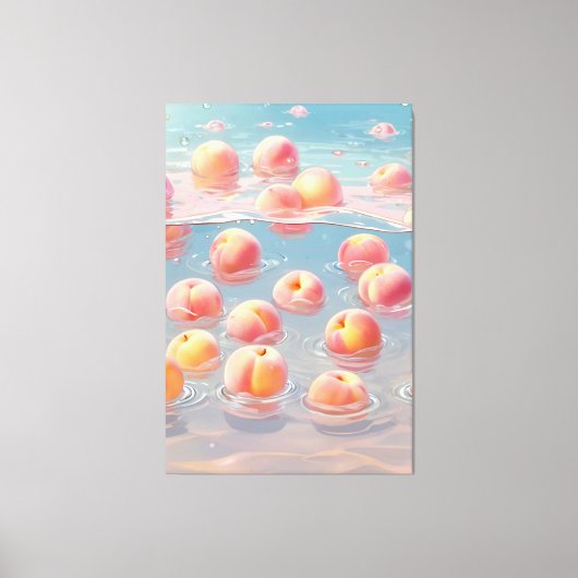 Perziken op Gespannen Canvas Print (Voorkant)
