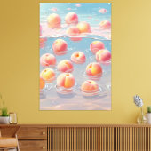 Perziken op Gespannen Canvas Print (Insitu (Woonkamer))