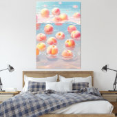Perziken op Gespannen Canvas Print (Insitu (Slaapkamer))